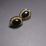 Black Stone Stud Earrings - Image 2