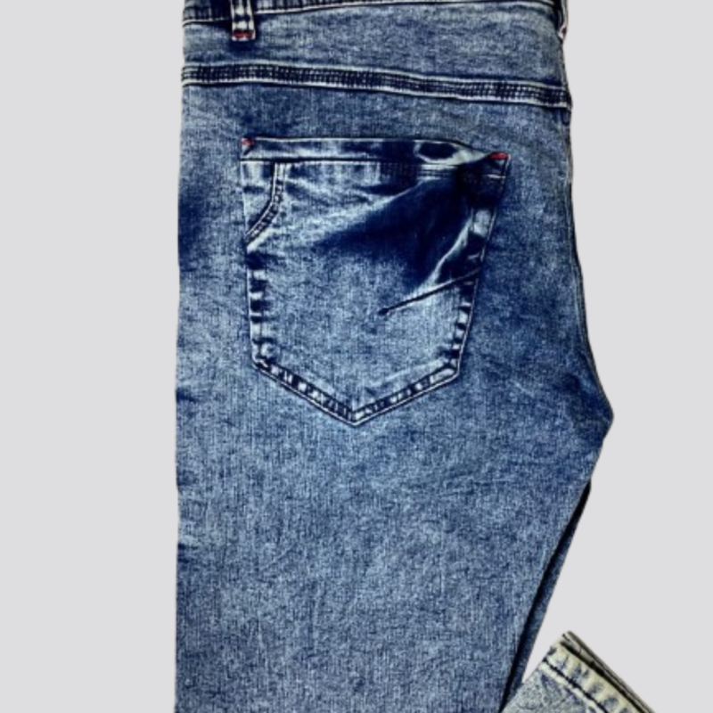 Distressed Acid Wash Denim Jeans